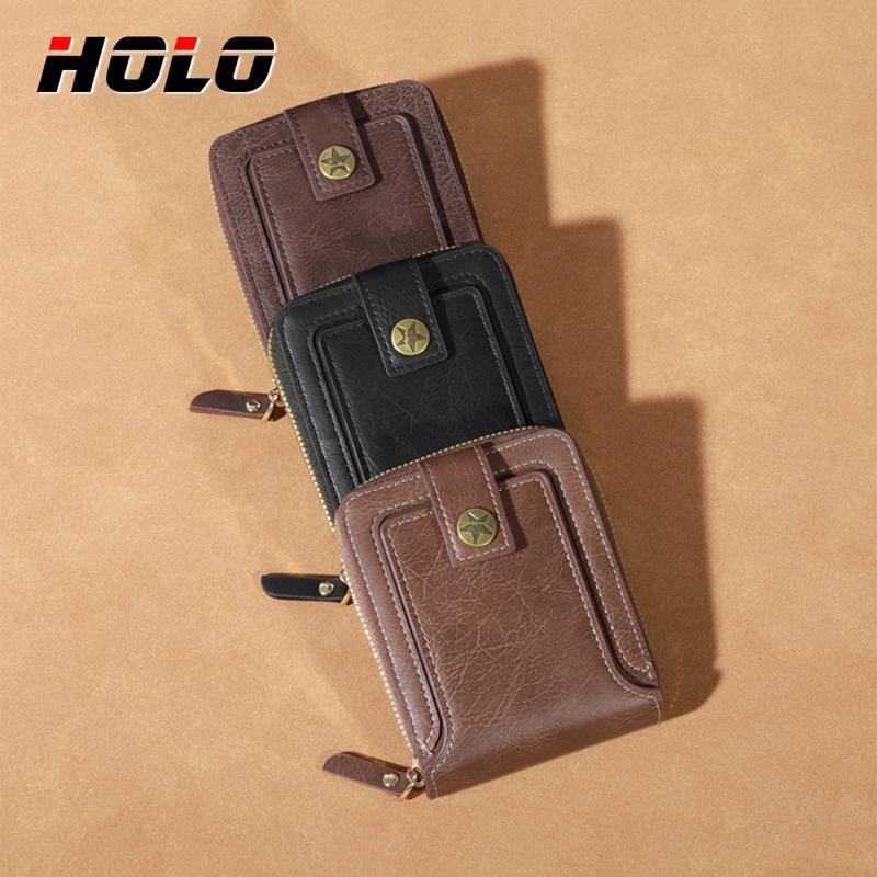 Ví da PU thời trang đa năng phong cách cổ điển thanh lịch dành cho nam có nhiều ngăn đựng thẻ