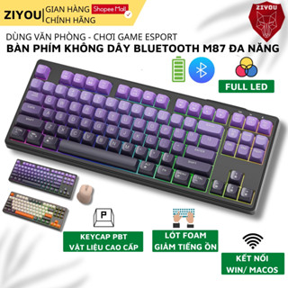 Bàn Phím Bluetooth Không Dây Ziyou M87 Gõ Êm Giảm Ồn Led Nền Kết Nối Đa Năng Cho Dân Văn Phòng