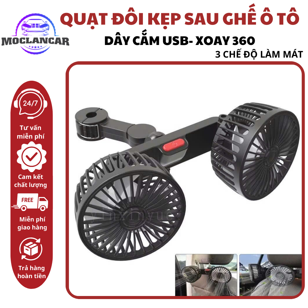 Quạt Siêu Mạnh Ô Tô Moclancar 2 Đầu