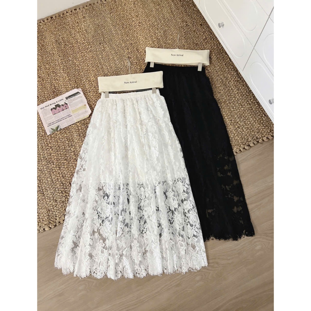 CHÂN VÁY REN HOA ĐUÔI CÁ DÁNG DÀI TRONG SUỐT CHÂN VÁY REN ĐI BIỂN | BigBuy360 - bigbuy360.vn