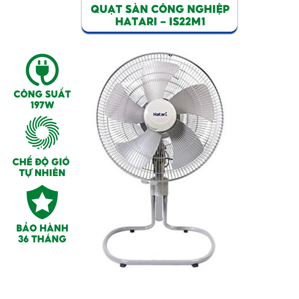 Quạt chân quỳ công nghiệp Hatari IS22M1- Chính hãng- Bảo hành 36 tháng