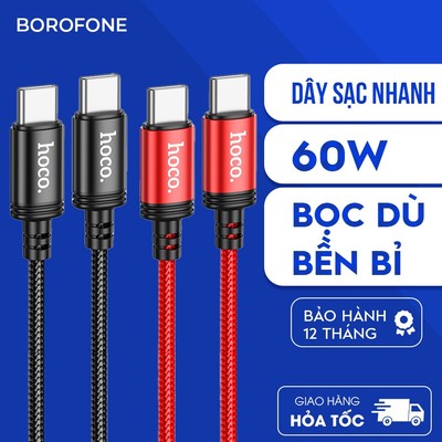 Dây sạc Hoco X89 60W Type-C to Type-C dành cho android: samsung, oppo.. dây bọc dù chống đứt gãy