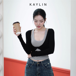 Set KAYLIN 2 áo kiểu xoắn eo phối áo ba lỗ chất vải thun co giản phong cách cá tính - N2432