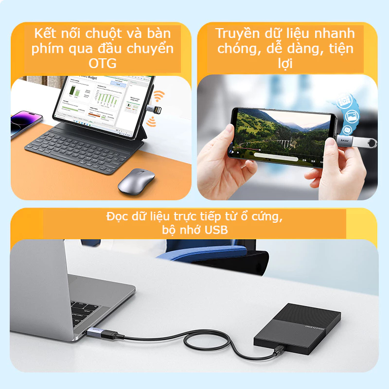 USB 3.2 / 3.0 Đầu chuyển đổi adapter USB otg Type A sang USB Type C tốc độ cao Sạc Và truyền dữ liệu Laptop Điện thoại | BigBuy360 - bigbuy360.vn
