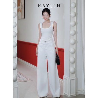 Quần Jean KAYLIN ống suông form rộng chất vải denim dầy dặn phong cách retro đường phố - N2279