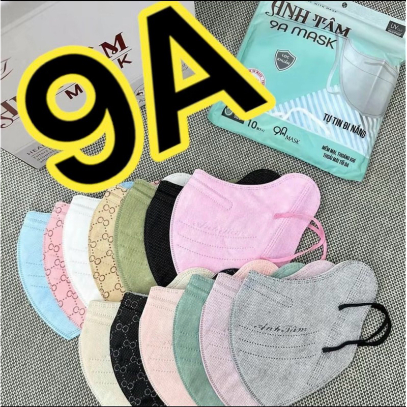 [Giá sỉ ]100 chiếc khẩu trang 9A Anh Tâm 5 lớp chống nắng toàn diện,che phủ rộng 48-95kg kháng khuẩn