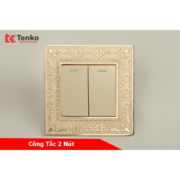 Công Tắc 2 Nút Mặt Vuông Tân Cổ Điển TK-F88-02