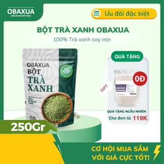 Bột trà xanh nguyên chất OBAXUA 100% hữu cơ sạch mịn - Mặt nạ bột trà xanh giảm mụn, sáng da, mờ thâm, bóc bã nhờn