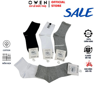 Tất nam cổ trung OWEN vớ chất liệu 100% cotton mềm mát êm ái công nghệ nano bạc khử khuẩn thấm hút mồ hôi chân chống mùi