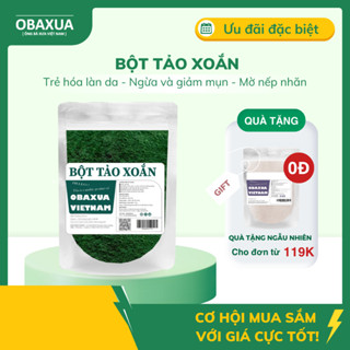 Bột Tảo xoắn đắp mặt nạ OBAXUA nguyên chất - mặt nạ giúp trẻ hóa da, mờ nhăn, ngừa mụn