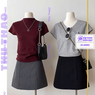 Chân váy chữ A, chân váy cạp lưng cao big size, chất kaki mềm cao cấp, hack dáng, tôn eo, nâng mông.