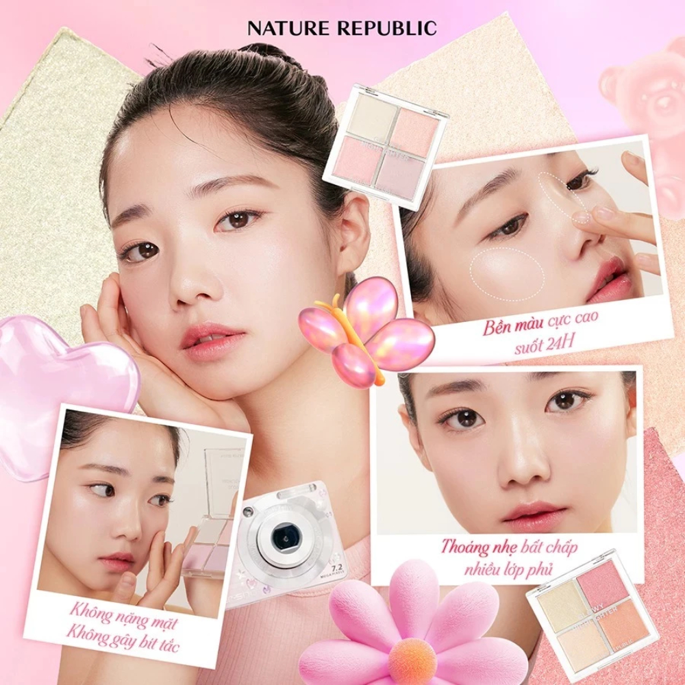 Phấn bắt sáng Nature Republic Glowy Highlighter 12.8g