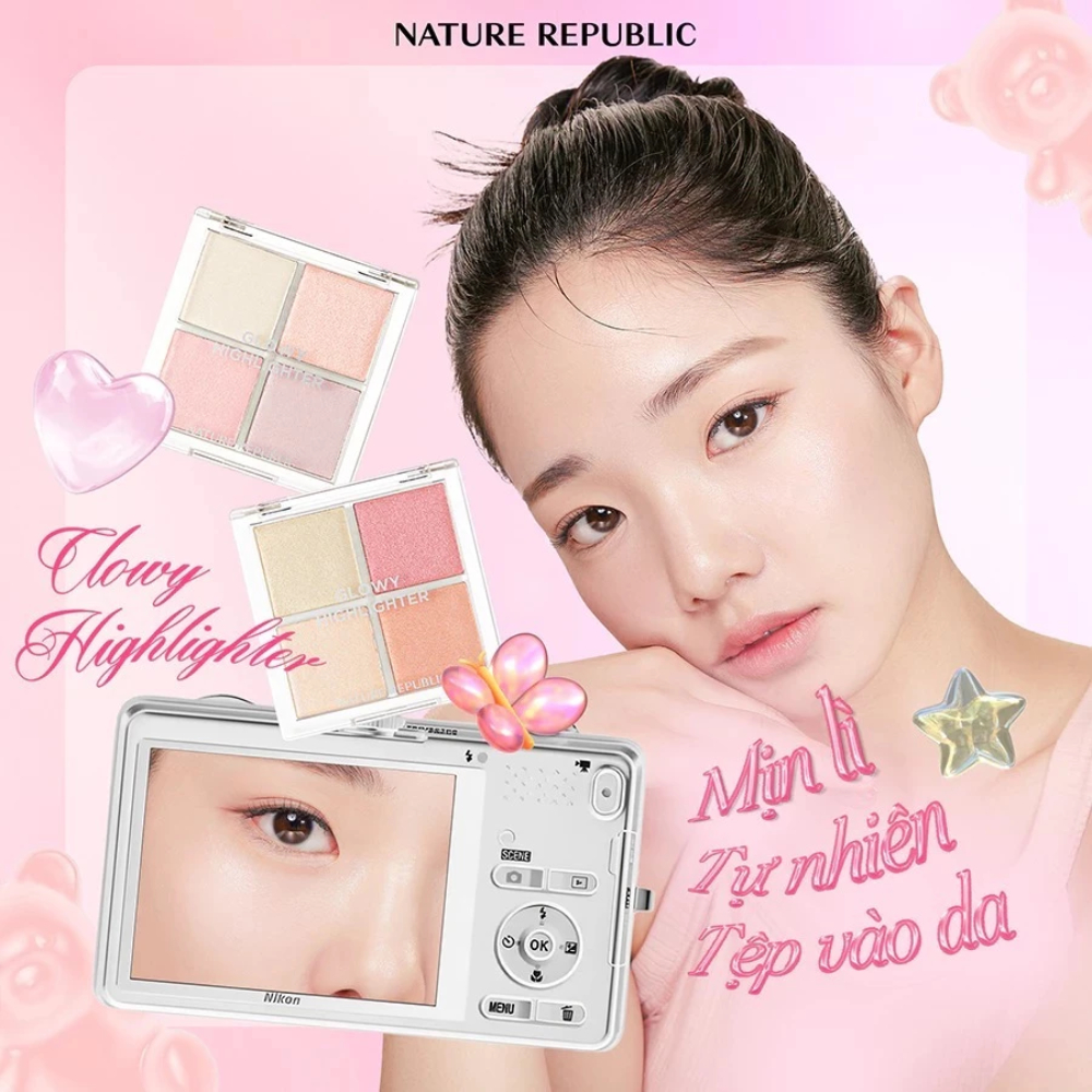 Phấn bắt sáng Nature Republic Glowy Highlighter 12.8g