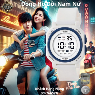 [DIRAY 2303G] Đồng Hồ Nam Nữ Gen Z | Điện Tử – Đèn LED – Chống Nước 30M | Thiết Kế Đồng Hồ Đôi Cá Tính