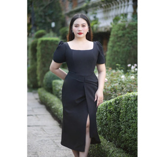 Đầm phối eo xẻ đùi LUCY bigsize 50-90kg