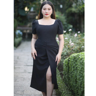 Đầm phối eo xẻ đùi LUCY bigsize 50-90kg