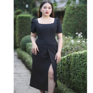 Đầm phối eo xẻ đùi LUCY bigsize 50-90kg
