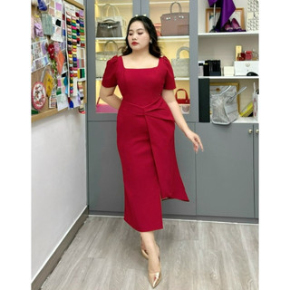 Đầm phối eo xẻ đùi LUCY bigsize 50-90kg