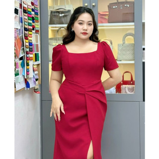 Đầm phối eo xẻ đùi LUCY bigsize 50-90kg