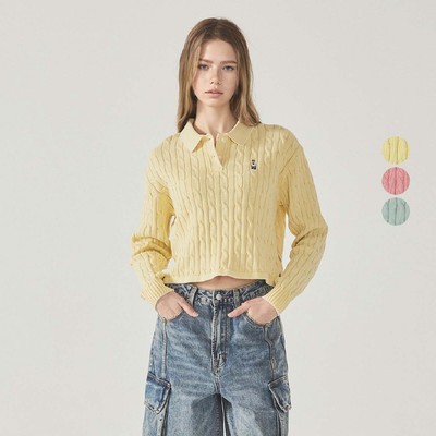 Áo Len WHO.A.U Steve Collar Neck Cable Pullover_WHKAF2304F