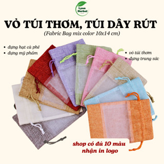 Túi vải dây rút có mặt lưới làm túi thơm, đựng hạt cà phê, đựng trang sức, túi vải nhỏ nhiều màu