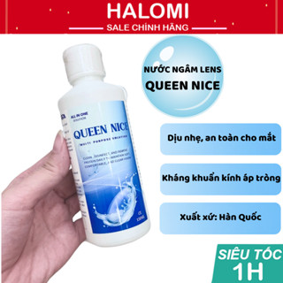 Nước ngâm lens QUEEN NICE Hàn Quốc chai lớn 150ml_Nước rửa lens