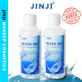 Nước ngâm lens Queen Nice Hàn Quốc chai lớn 150ml Nước rửa lens chính hãng JINJI
