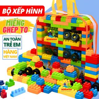 Bộ Xếp Hình Thông Minh 155 Chi Tiết Vijago, Bộ Lắp Ghép Cỡ To Cho Bé Puzzle, Đồ Chơi Xếp Hình