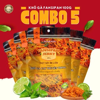 [Combo 5 Gói] Khô Gà Lá Chanh 100g Mới Chính Hãng Fansipan Thơm Ngon Đảm Bảo Vệ Sinh