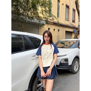   Voucher Xtra  Áo thun raglan form baby tee tay ngắn cổ tròn phối màu in Shin Tee – Sibling House 