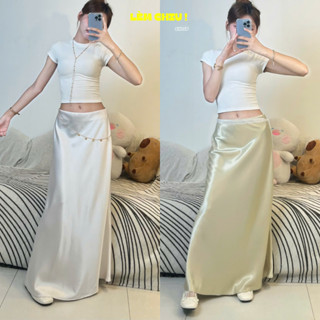 Chân Váy Midi Dáng Dài Chất Liệu Lụa Satin Mềm Mịn - 606 Chân Váy Công Sở Lụa Đuôi Cá