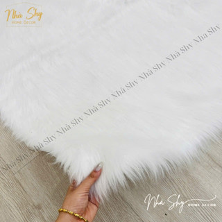 Thảm Lông Trang Trí Màu Trắng Hồ Ly Sợi Dài Cao Cấp Size 1mx1m6 - Shy Home Living