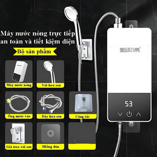 Máy nước nóng lạnh tắm trực tiếp, bình nóng lạnh mini nước nóng sau 3s, có rơ le chống giật