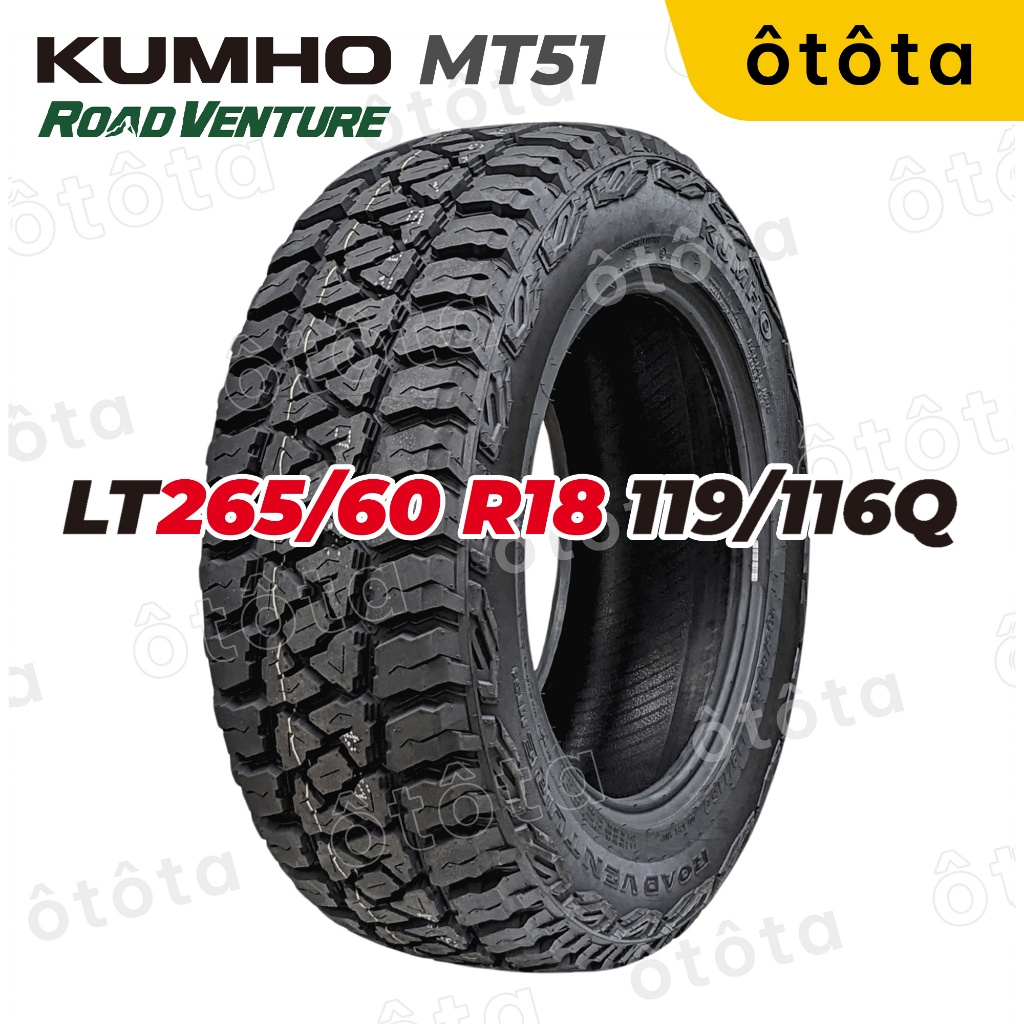 Lốp ô tô Kumho Road Venture MT51 – 265/60 R18 119/116Q – Chính Hãng BH 5 năm (265/60R18, 265 60 R18)