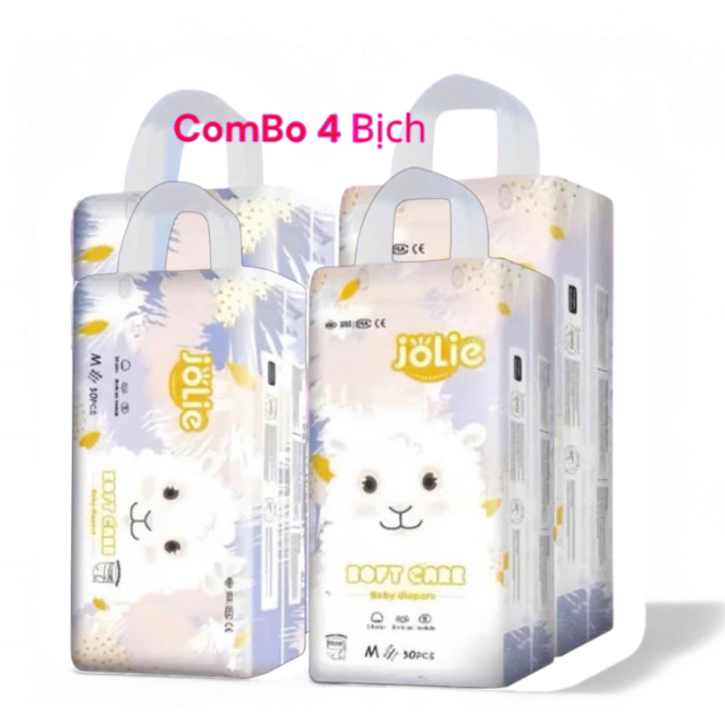 Combo 100-200 miếng Tã quần Jolie sizeS/ M/L/XL/XXL/3XL/4XL cho bé siêu thấm hút, mềm mạị