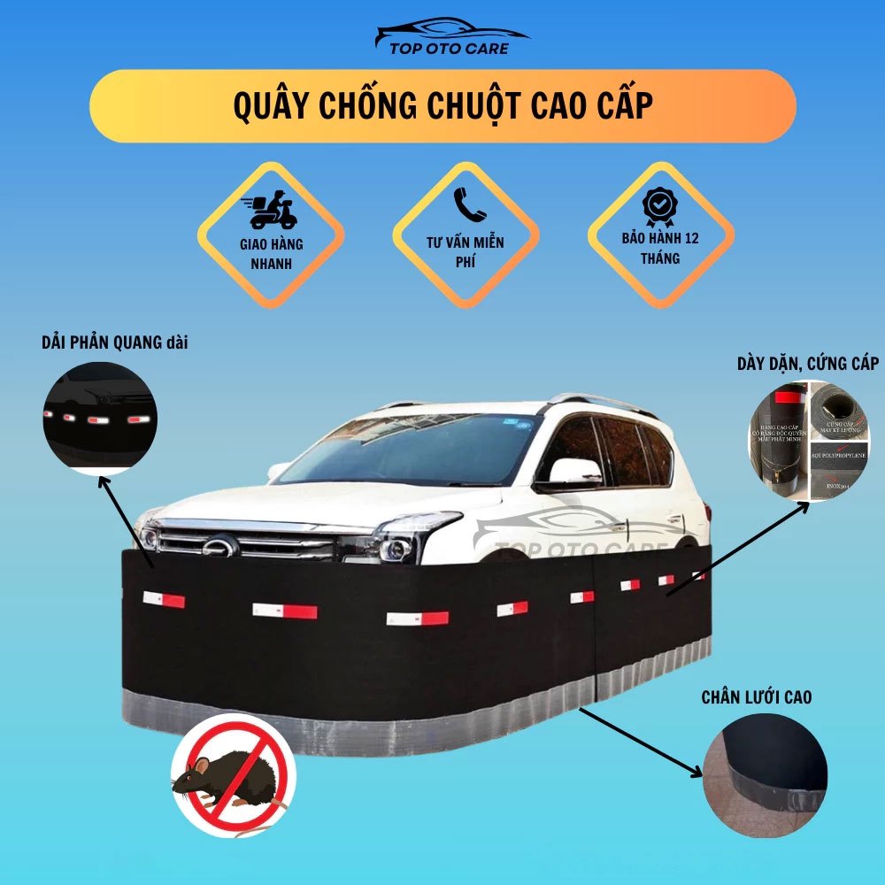 Quây Chống Chuột Ô Tô cho mọi loại xe, Chân Inox 304 chống chuột chắc chắn | Lưới chống chuột ô tô cao cấp
