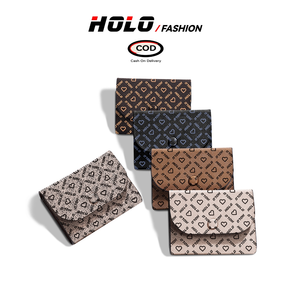 Ví đựng thẻ gấp gọn cho nữ Ví gấp nhỏ gọn tiện lợi Ví in họa tiết cổ điển