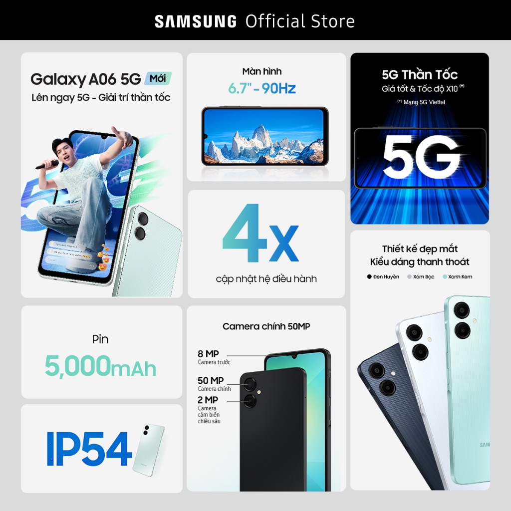 Điện Thoại Samsung Galaxy A06 5G 4GB/128GB | BigBuy360 - bigbuy360.vn