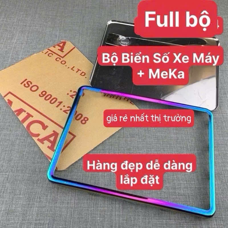 Bộ biển số xe máy 7 màu Titan/vàng/Inox và Meka Đai Ốc Bắt Biển Số Chống Nước
