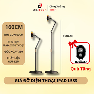 Giá Đỡ Điện Thoại L58 Xoay 360 Độ, Giá Đỡ Ipad L58 plus Livestream - Chất Liệu Hợp Kim Nhôm Cao Cấp
