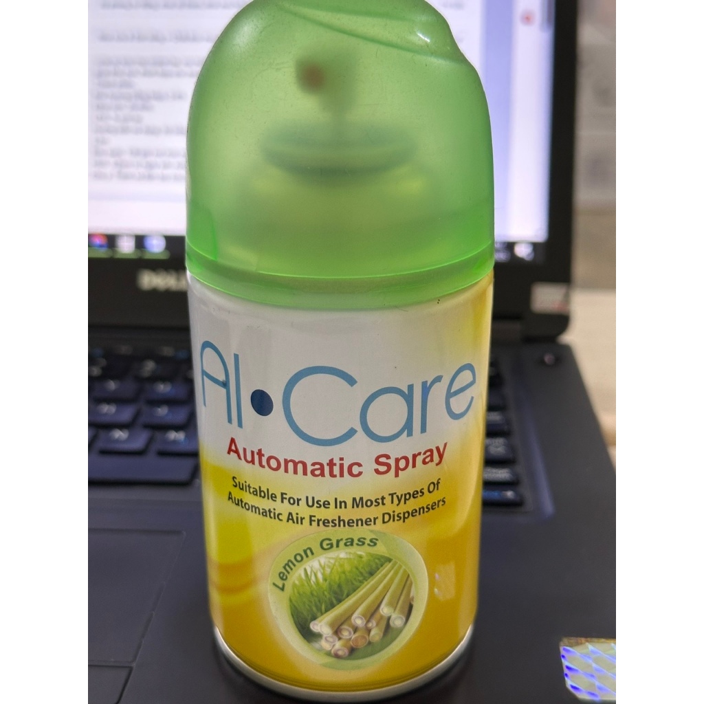 Xịt phòng tự động, chai xịt thơm, khử mùi hôi ALCARE mùi chanh sả 300ml
