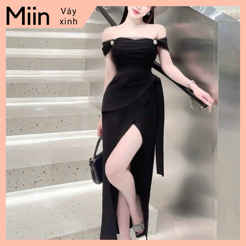 Váy trễ vai body vạt