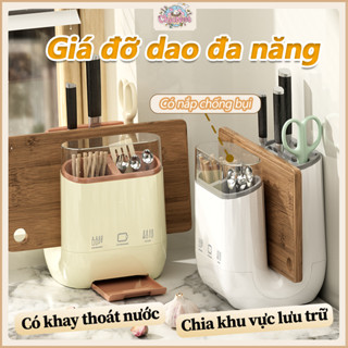 Giá để dao nhà bếp đa năng bằng inox - Kệ đựng dao, thớt và dụng cụ ăn uống có khay thoát nước