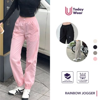 Quần jogger thể thao nữ Rainbow Today U Wear vải gió tôn dáng chất co giãn thoải mái tập gym chạy bộ