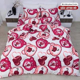 Sét ga gối 5 món chăn phao tone màu hồng cực xinh, dễ thương - NHAXINH668