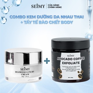Combo Kem Dưỡng Da Mặt Nhau Thai và Tẩy Tế Bào Chết Cà Phê Body Seimy