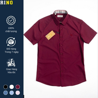 Áo Sơ Mi Nam BBR Ngắn Tay Cao Cấp, Chất Sồi Modal Đứng Form Không Nhăn, Kiểu Dáng Trẻ Trung - LK003