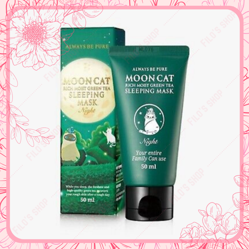 [SỈ LẺ TOÀN QUỐC] Mặt nạ ngủ trà xanh ⭐ ALWAYS BE PURE ⭐ MOONCAT RICH MOIST GREEN TEA SLEEPING MASK 