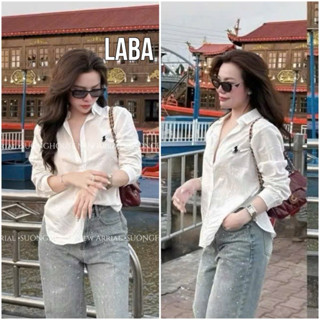 Áo Sơ Mi Nữ Trắng Đuôi Tôm Thêu Ngựa Chất Thô Lụa Mát Dễ Mặc