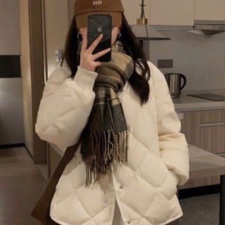 Áo Khoác Phao Trần Trám Màu Trắng Đen Be Dáng Vừa Phong Cách Hàn Quốc Dày Dặn Ấm Áp Loại 1 Dài Tay Siêu Ấm